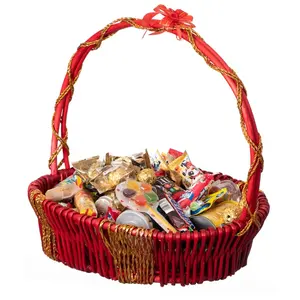 Wickerwise QI004725 Hand Woven Wicker Basket Perfect Storage Basket, Garden Party Decoration or Picnic basket - Gift Basket for Thanksgiving, Wedding, Valentine's Day and Birthday
