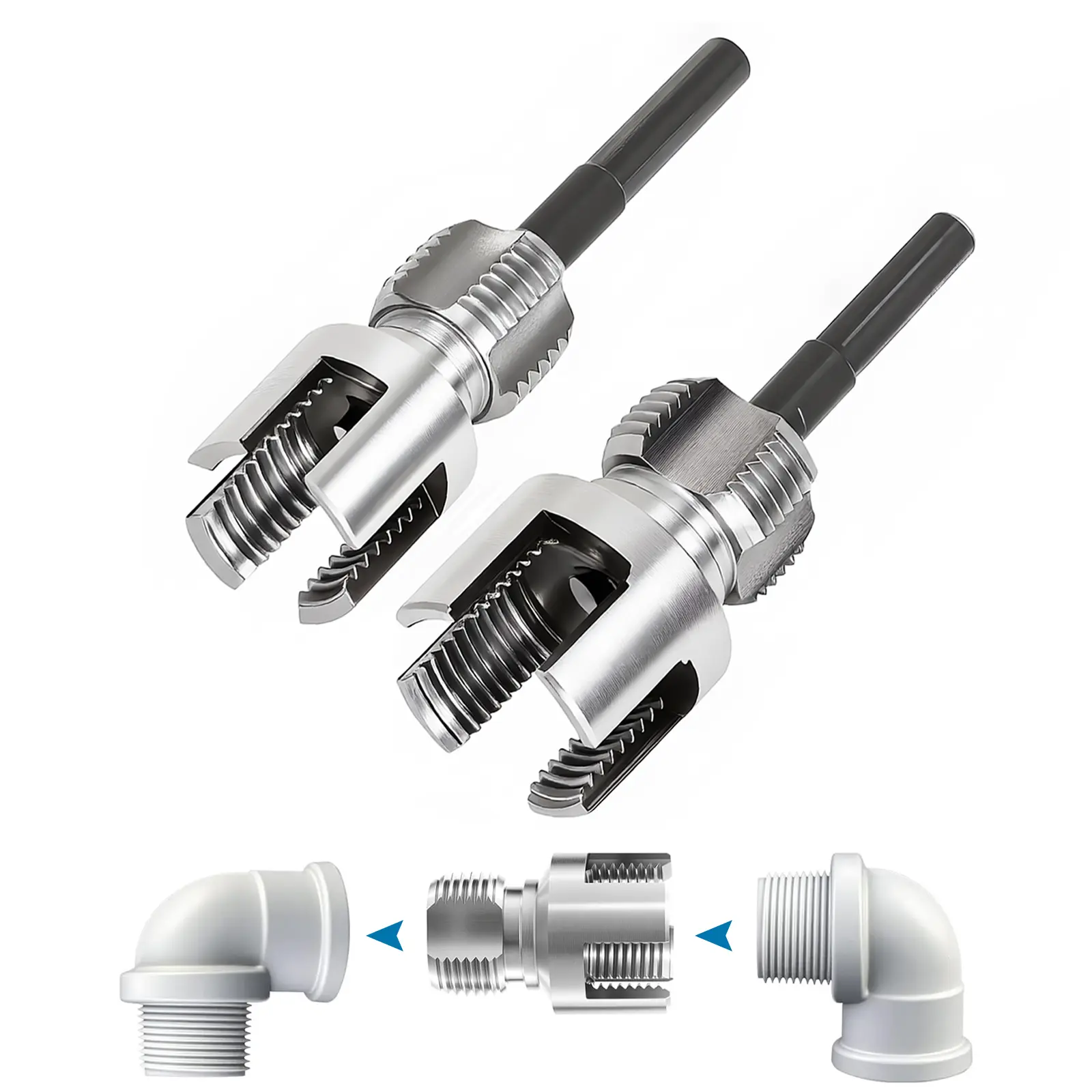 Dual Size Pipe Threader Set (1/2" + 3/4")