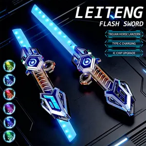 Retractable Lights Saber Toy, Fingertip Rotating Laser Saber, Multicolored Flashing Light Sound Effect Laser, Role-playing Combat, Luminous Blade, Cool Birthday/Christmas/New Year Gifts for Boys and Girls