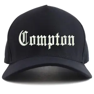 Trendy Apparel Shop Old English Compton City Embroidered Oversized 5 Panel XXL Baseball Cap