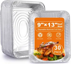Aluminum Foil Pans 9x13 Disposable – 30 Pack Half-Size Heavy Duty Foil Pans