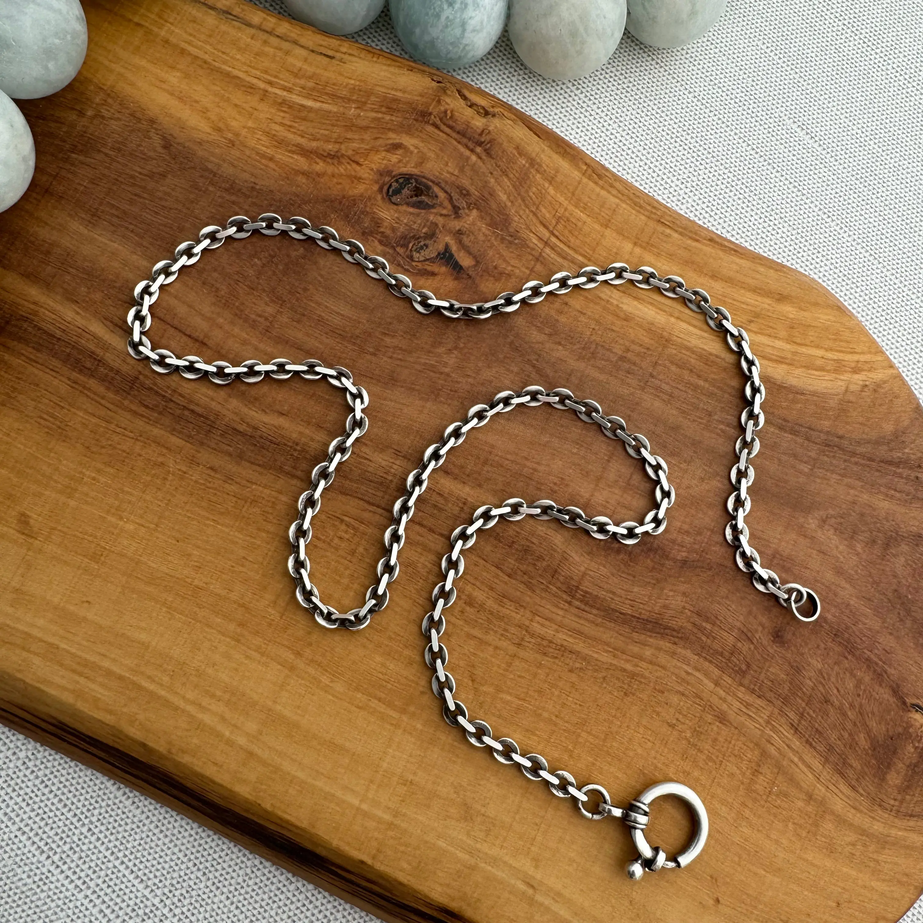 Sterling Silver Charm Chain - Flat Cable
