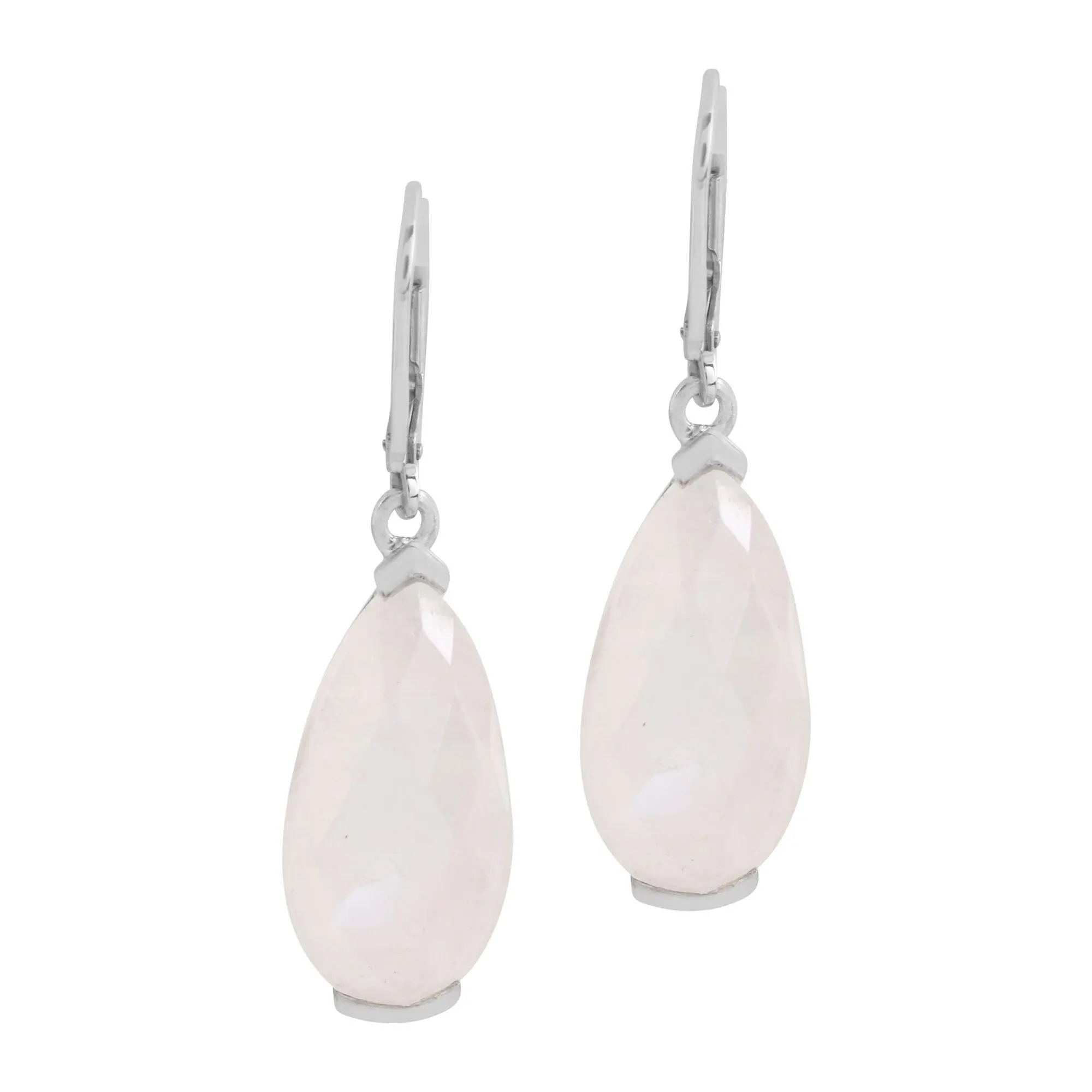 Affinity Gems Moonstone Leverback Drop Earrings , Sterling