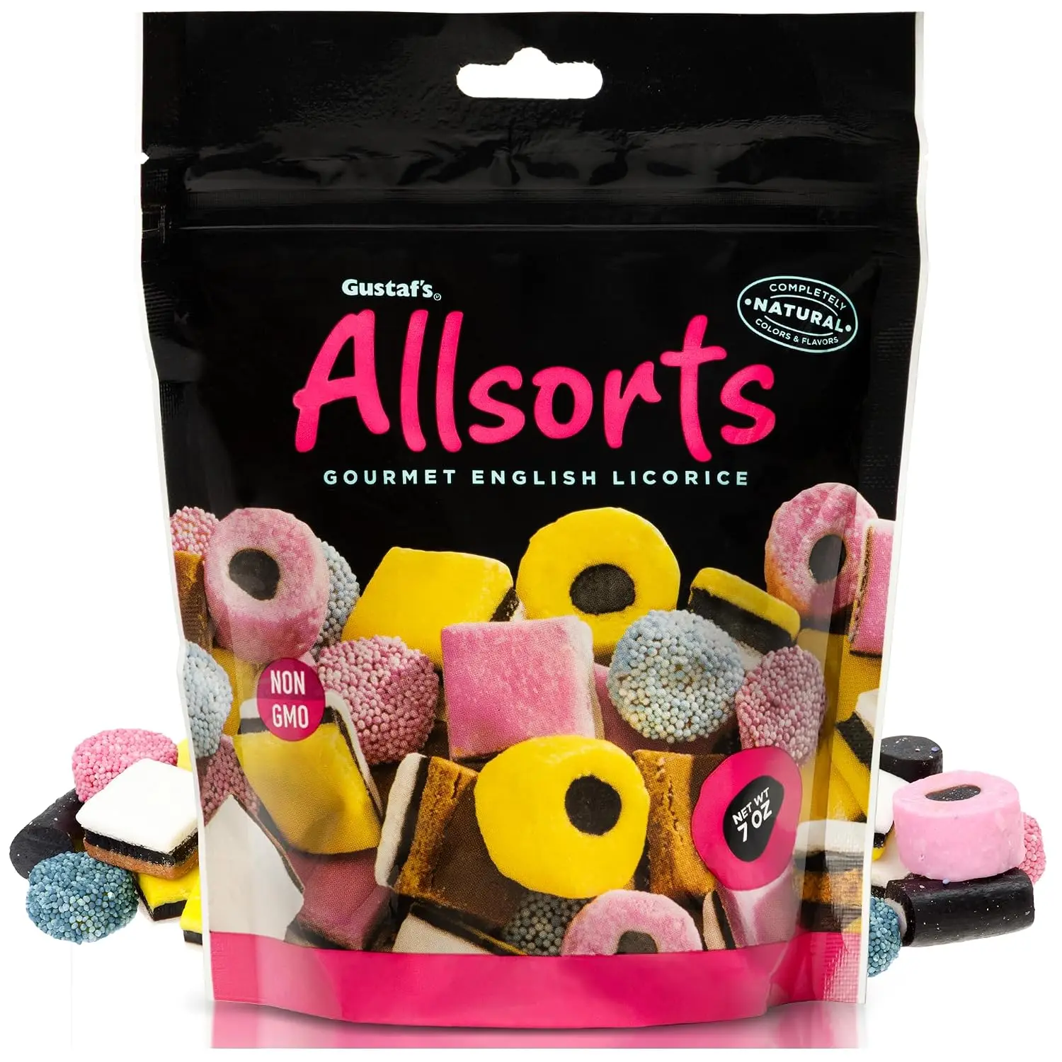Licorice Allsorts 7 oz Bag - 3 Types of English Liquorice Treats - Gourmet Licorice Candy Assortment - Soft Liquorice Candy