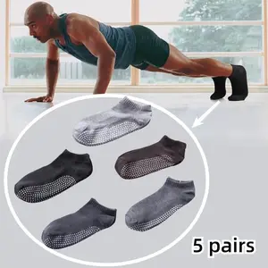 5 Pairs Men Non Slip Socks Women Anti Skid Slipper Socks, for Yoga Pilates Home Workout,Textiles & Soft Furnishings