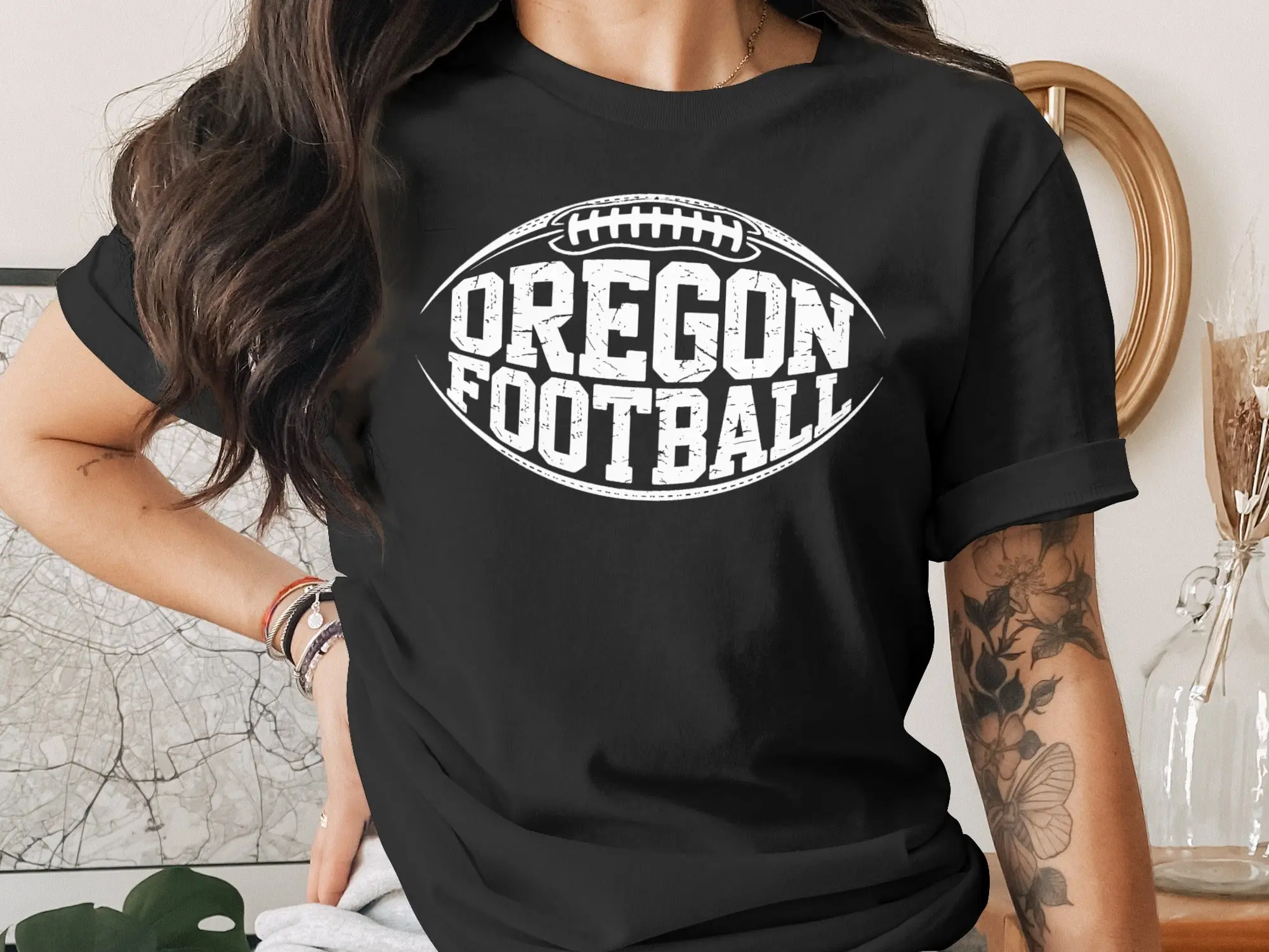 Oregon Football T-Shirt, Comfort Colors Tee, Distressed Style, Game Day Shirt, Fan Apparel, Oregon Ducks Style, Football Lover, Sports Gift