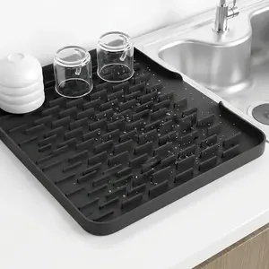 Silicone Sink Drain Mat - Non-Slip Counter Drying Pad (Large)