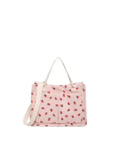 Women's Strawberry Pattern Tote Bag, Versatile Fashion Commuter Bag, Large Capacity Shoulder Bag, Lightweight Casual Shopping Bag, Teenage Style