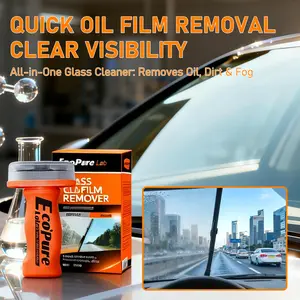 EcoPure Lab 5 Glass Oil Film Remover – Glass Decontamination Cream for Car Windshield, Removes Oil Film & Grease, Fast Cleaning, Compact & Easy to Carry