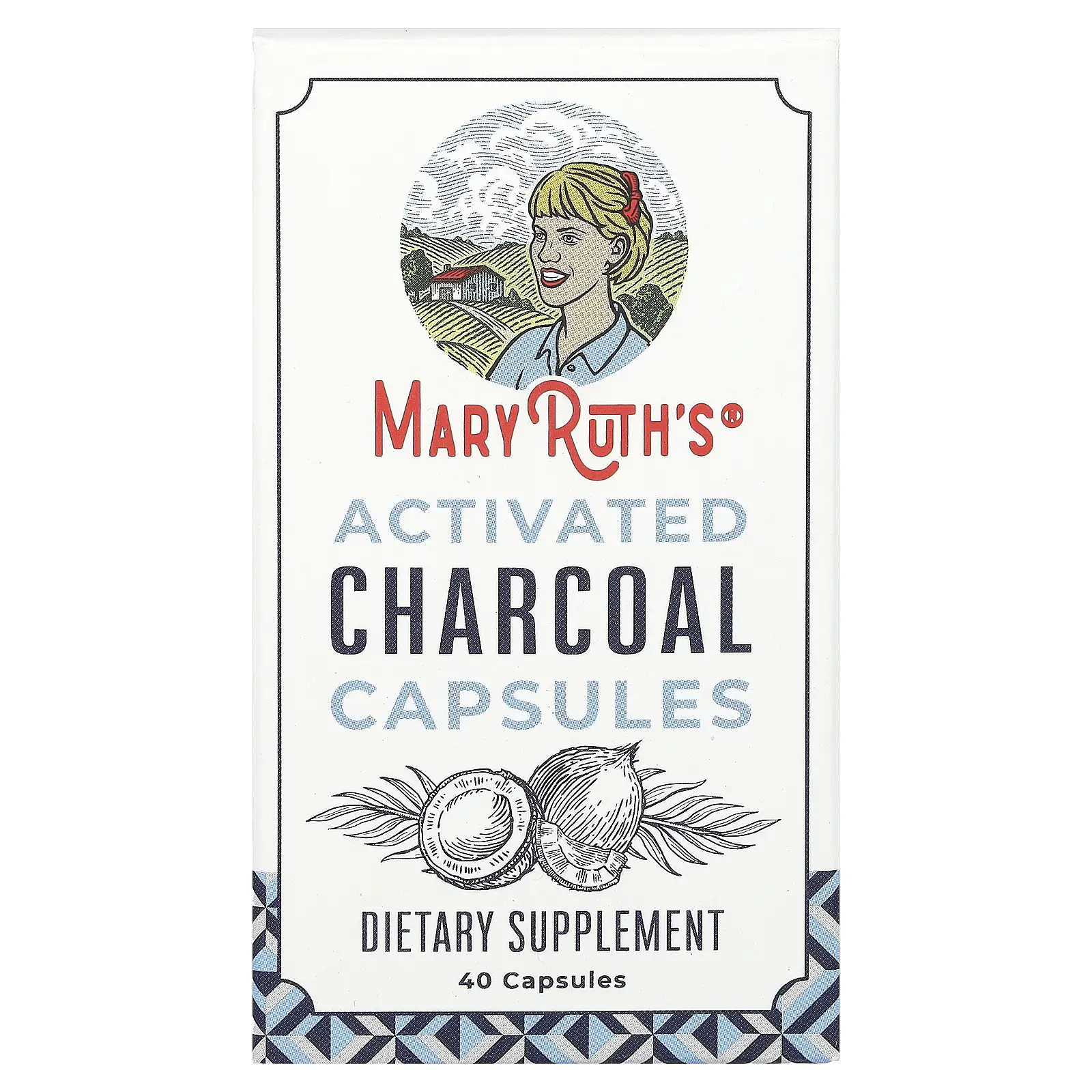 MaryRuth's Activated Charcoal Capsules, 40 Capsules (475 mg per Capsule)