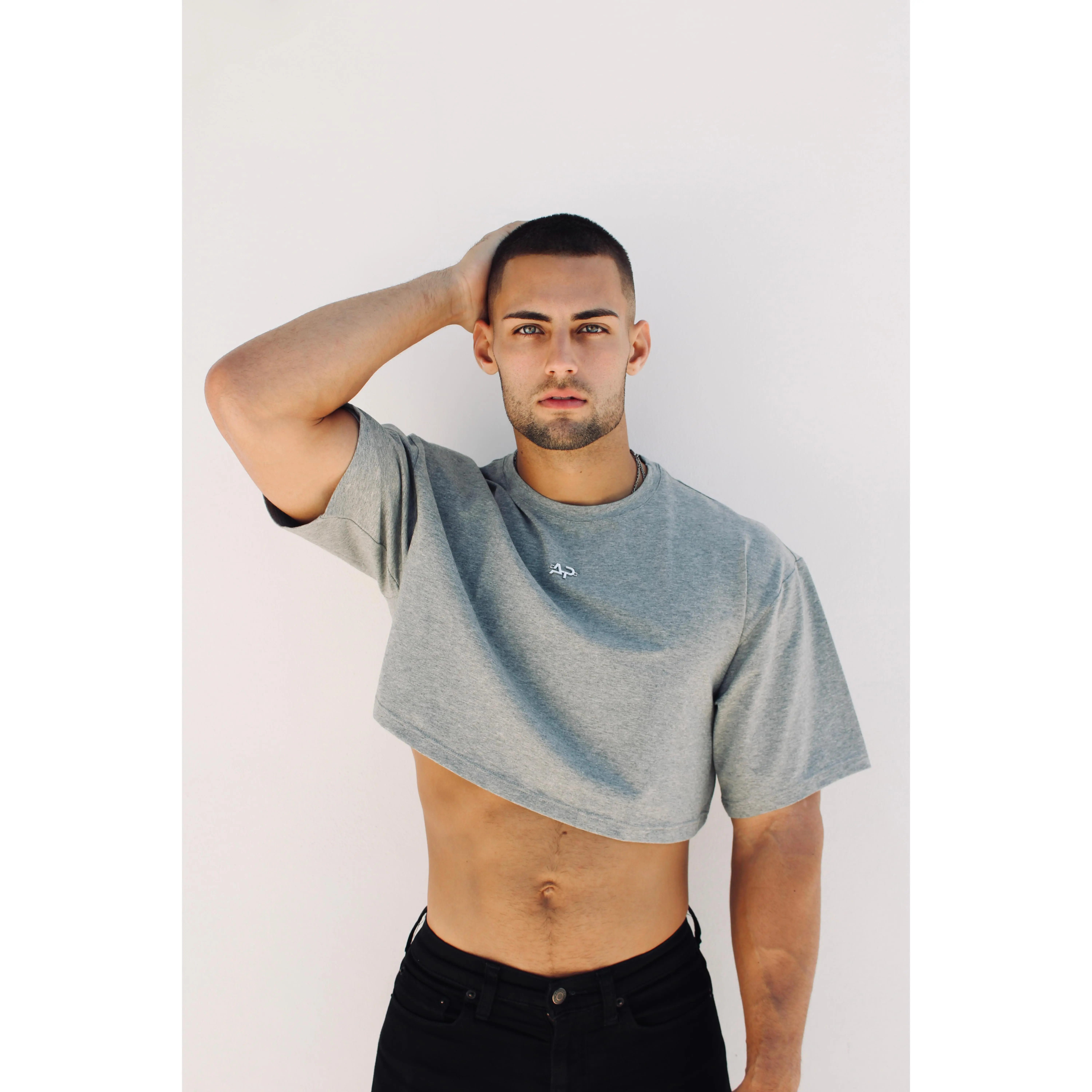 Oversized Crop Top - Gray by Abel P Comfort - TikTok Shop
