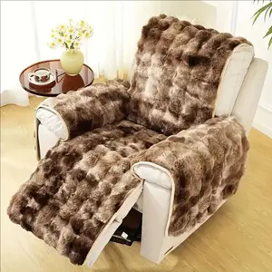 Fashionable Soft Faux Fur Plush Armchair Cover - Thick Autumn And Winter Warm And Comfortable All-in-One Sofa Cushion - Pet Friendly Non-slip Furniture Protector - Machine Washable Home Decor