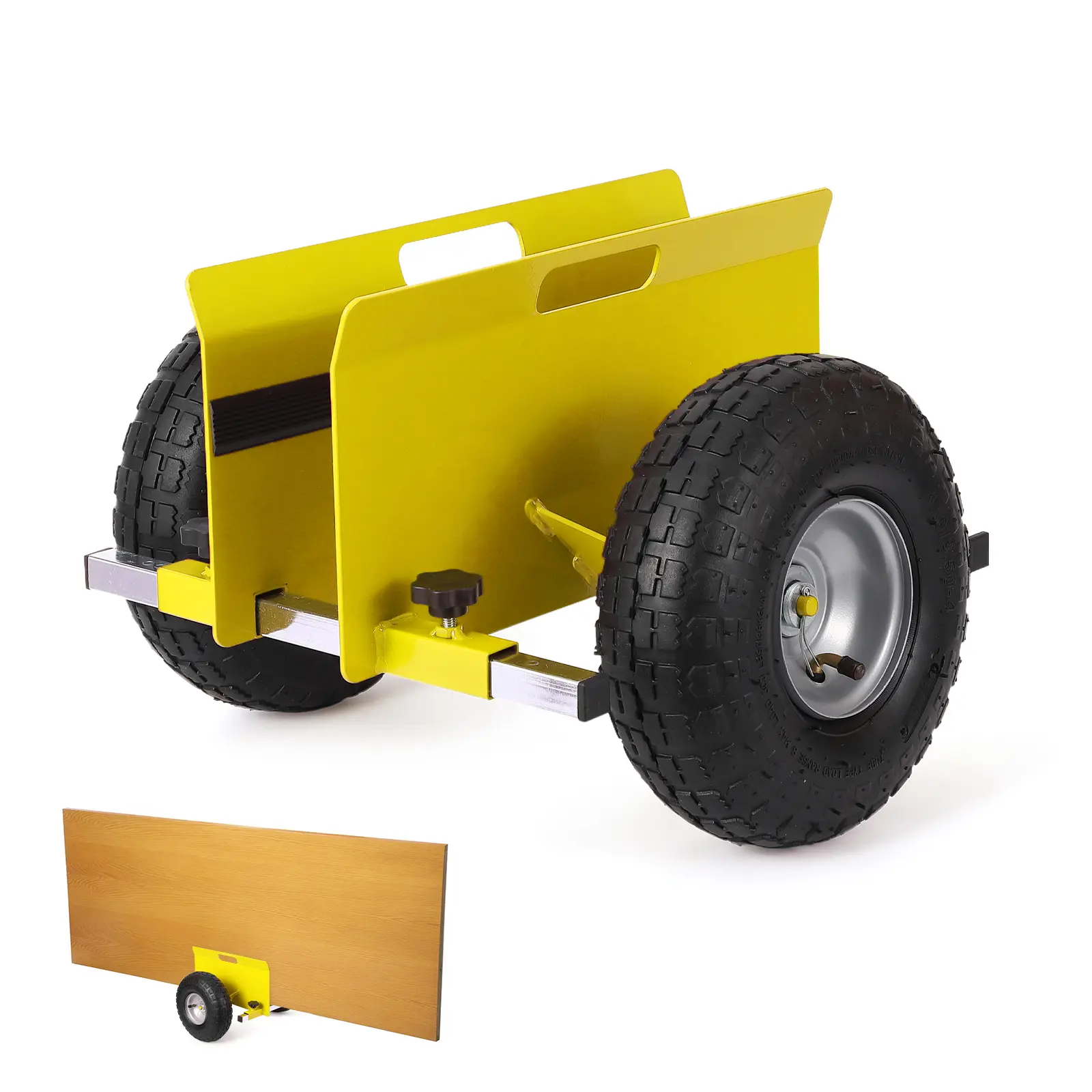 Panel Dolly 600 LBS Capacity, Adjustable Drywall Dolly with 10" Pneumatic Rubber Wheels, Drywall Cart for Drywall Sheets, Plywood, Doors, Steel Panels & Mattress, All Terrain Moving Panel Cart