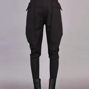 Unique High-Waisted Harem Pants for Women, Loose Fit, Slimming, Casual Black Long Pants teacher outfits cargo pants women
