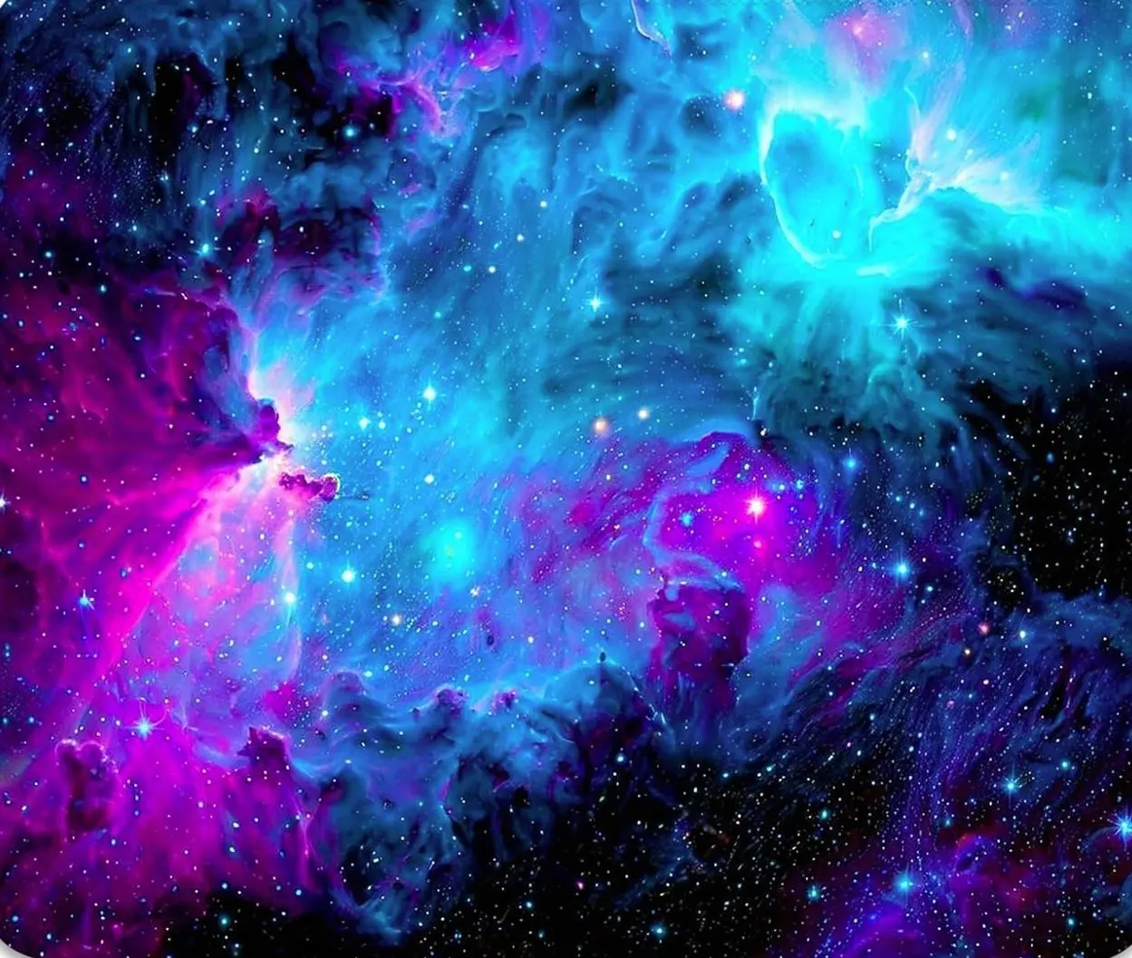 Blue and Purple Nebula Mouse Pad, Cosmic Space Galaxy Durable Desk Mat | Cute Mousepad Stitched, Anti-Slip Base Smooth Surface, 9.5 x 7.9 Inches