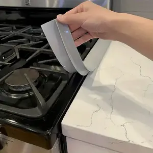 6-Piece Durable Silicone Kitchen Sealing Strips, Heat Resistant Waterproof Anti-Dirt Gap Cover