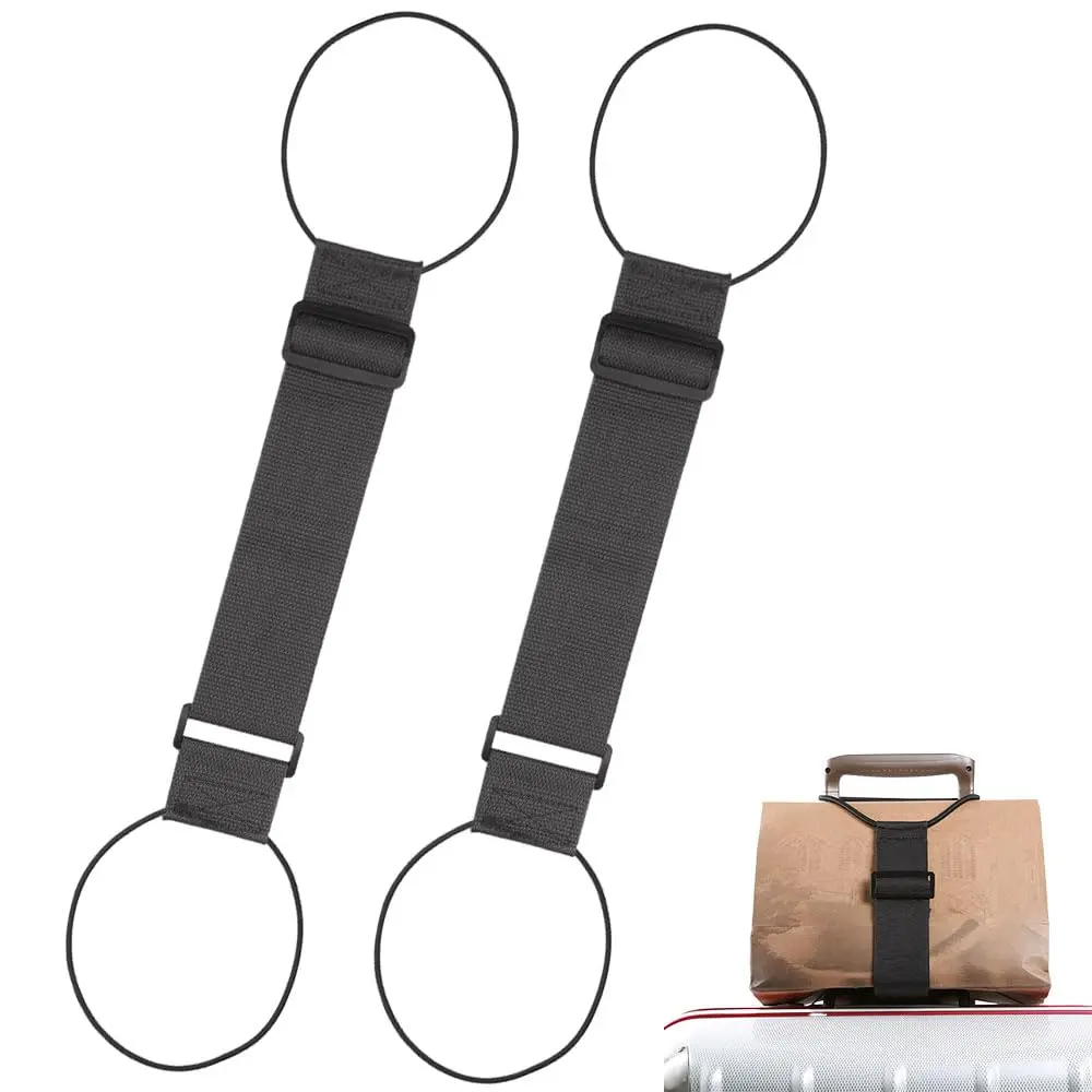 Luggage Strap, Travel Luggage Connector, Adjustable Luggage Handle Strap, Elastic Ring Strap, Space Saving Travel Accessory, Luggage Trolley Fastener, Hand-Free Luggage Organizer