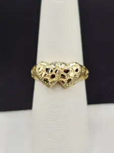 14K Gold Ring - Dual Hearts