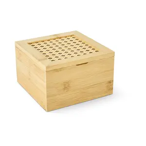 4-Section Bamboo w/ Rattan Tea Organizer