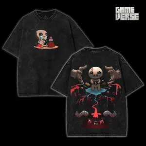 The Binding of Isaac Vintage Washed Oversize Unisex Tee, Indie Game Shirt, Horror Game Shirt, unisex heavyweight cotton t-shirt washed vintage t-shirt Casual Menswear