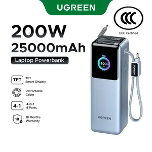 UGREEN Nexode Power Bank 25000mAh 200W Laptop Portable Charger with Built-in Retractable USB C Cable Fast Charging for MacBook Pro/Air/iPhone 17 16/iPad Pro/Galaxy S25 Ultra/Dell/HP and More summerwins