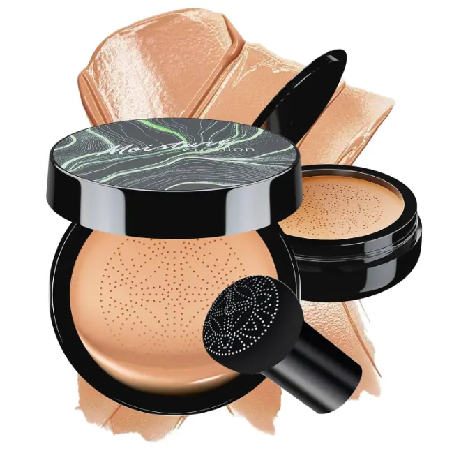 Cushion Foundation Concealer Full Coverage CC Cream, Medium | Weightless Long-Lasting, Natural Look Face Makeup Foundation for Mature Skin, BB Cream Makeup for Older Women Tattoo Cover up
