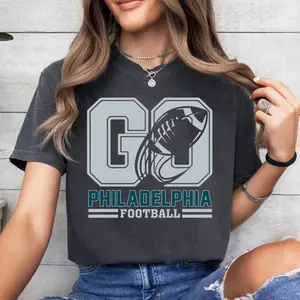 Lets Go Philadelphia Football Vintage Comfort Color Tshirt, Philly Football Team Shirt, American Football Gameday Shirt, Sports Tee, For Fan d9dpia3filsy