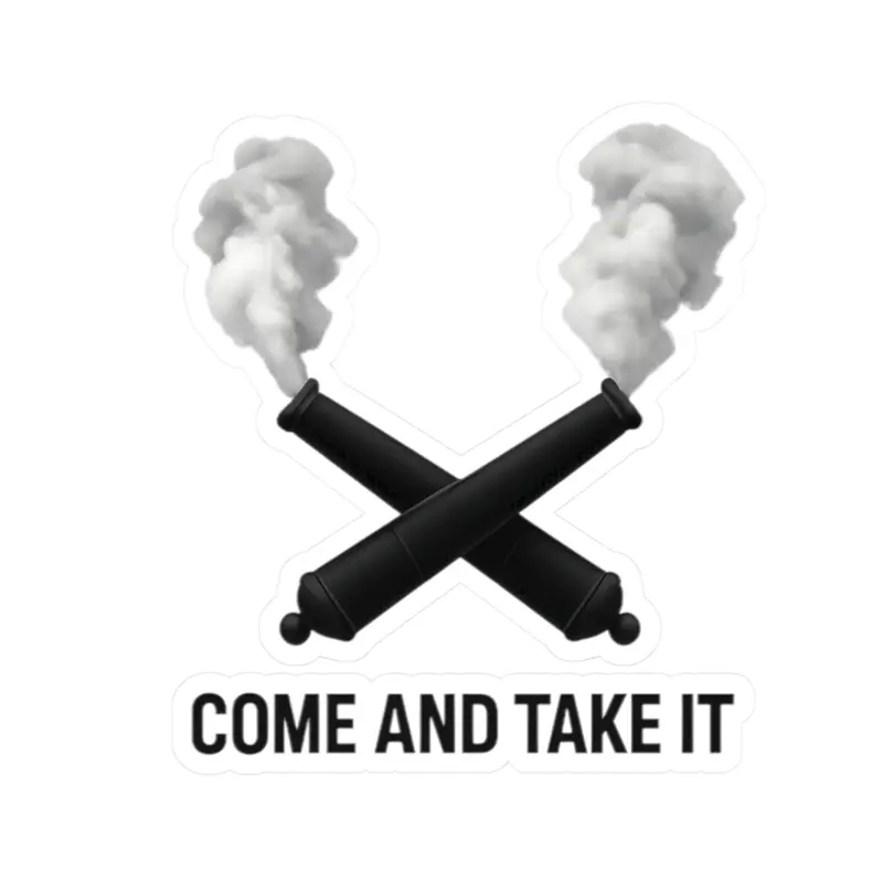 Bold Kiss-Cut Stickers: "Come and Take It" Design, Laptop Decal, Car Sticker, Gift for Gun Lovers, Patriotic Decor