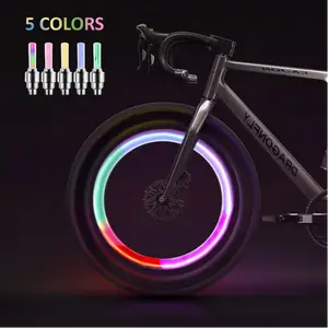 4Pack LED Tire Valve Cap Lights with Motion Sensor Neon Wheel Lamp for Car Bike Motorcycle Waterproof Night Safety Glowing Accessories 5 Unique Colors