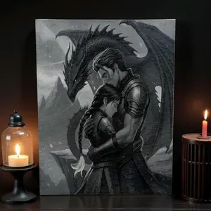 Fourth Wing Inspired Laser Engraved Canvas  High-Quality Canvas with Unique Artwork Design Featuring A Dragon