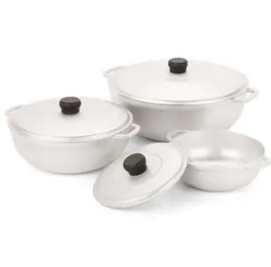 IMUSA 1.5/2.5/5.2qt Cast Aluminum Caldero 3pc Set - 18/22/28cm