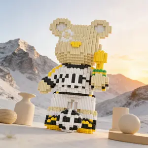 Jersey Bear 3D Puzzle Building Blocks Decoration, Bookshelf Home Office Cabinet Decor, Party Living Room TV Stand Display