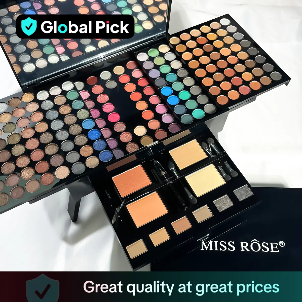 Makeup Palette, Including Matte Eyeshadow, Compact Powder, Blusher Powder, Eyebrow Powder, Brush, Eyeliner Pen & Mirror, Makeup Set, Summer Makeup