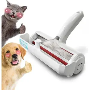DELOMO Pet Hair Removal Roller - Reusable Self-Cleaning Lint Roller for Dog & Cat Fur, Built-in Waste Bin Hair Remover for Couch, Carpet, Bed, Furniture & Car Seats