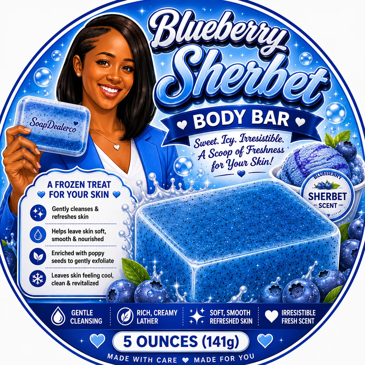 🫐🍦 Blueberry Sherbet Body Bar