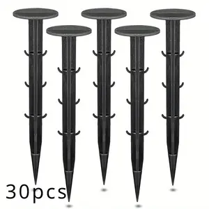 30pcs Fixed tent Garden Supply Camping Cover Cloth Securing Stakes Fixed Garden Pegs Plastic ground nails Fixing Landscape Plastic garden nail black lawn cloth nail orchard greenhouses lawn cloth nail Portable Outdoor Equipment