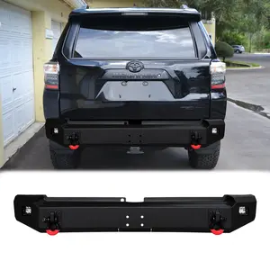 TIOYAR Rear Bumper Black Texture for 2015-2024 Toyota 4 Runner with Winch Plate Square Lights 4.75T D-Rings Upgrade Off-Road Functionality