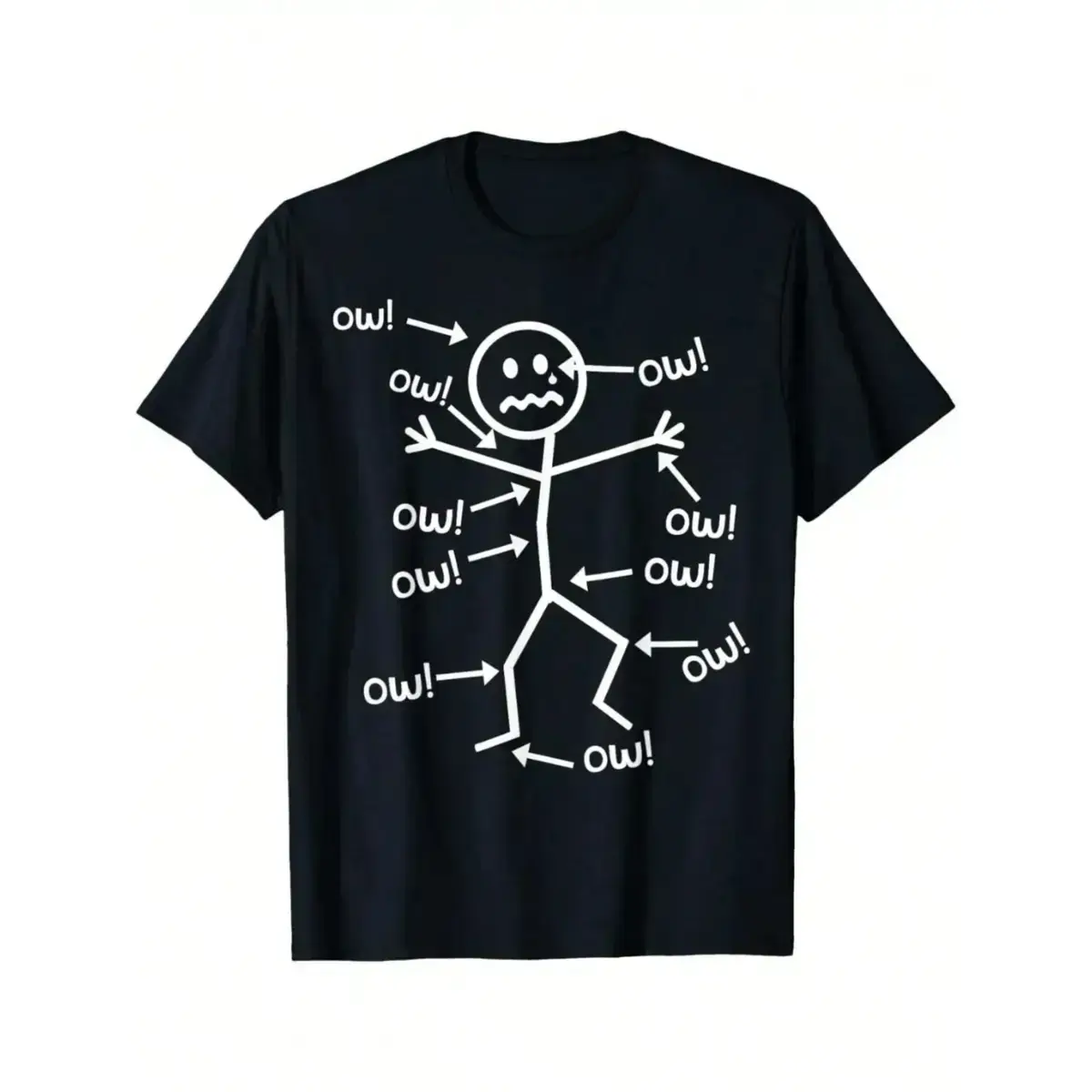 Ow Ow Ow T-Shirt - Funny Chronic Pain Awareness T-Shirt All Season  Cotton Single Sided Printed Crew Neck Short Sleeve T Shirt soft cotton short sleeve tee  graphic  tees casual crew neck t-shirt thick tshirt premium heavy hhr01