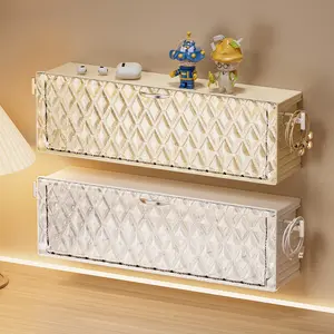 1pc，Yellow/White，Luxury wall-mounted storage box, skincare and makeup organizer, protective divider for eyebrow pencils and lipsticks, bathroom dustproof and moisture-proof storage rack, waterproof, space-saving