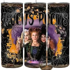Hocus Pocus Tumbler-Fall Gift-Dual Insulated StainlessSteel-20oz-w/lid&straw- Drinkware Flasks Mug Bottles Bottled Portable Water Bottles Halloween