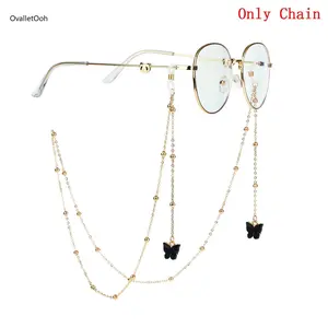 Butterfly Pendant Beaded Glasses Chain, Anti-Loss Eyewear Strap for Sunglasses & Fashion Frames, Stylish Accessories for Women for Daily Wear,summervibes