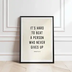 Babe Ruth Quote Poster, Vintage Baseball Wall Art, Sports Decor