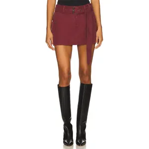 AFRM The Chippy Belted Micro Mini Skirt in Port Royale