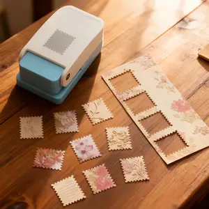 Large Paper Puncher, Embossing Machine | Stamp-Shaped Decorative Cutter, Plastic Material, Suitable for Hand Books, Photo Albums, Greeting Card Making, Office Supplies and Gifts