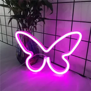 Butterfly Shaped LED Neon Light, Decorative Light for Room Wall Decor Birthday Gift Idea