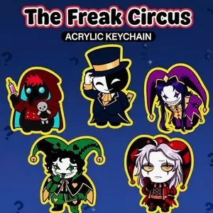 The Freak Circus Inspired Acrylic Keychain, Doctor, Jester, Ticket Taker, Pierrot & Harlequin keychain