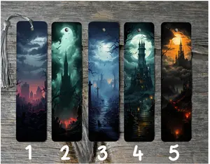 Unique Spooky Castle Themed Metal Bookmarks - Durable Metal Book Accessories for Literature Enthusiasts