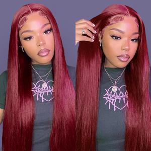OQHAIR 99J Burgundy Color Wear Go Glueless Wig Pre-cut 7x5 Lace Straight Human Hair Wig Preplucked with Natural Hairline Springtok