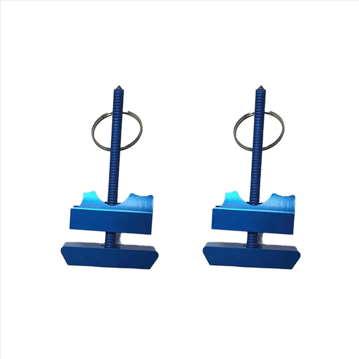 QYKF 2 Pack Portable Hotel Bathroom Stall Safety Lock Tool, Anti-Lock Door Keychain Shaker, Blue