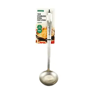 Love Harbor Thickened Stainless Steel Ladle Spoon - Long Handle Soup Spoon for Hot Pot, Porridge, Serving, Kitchen Utensil